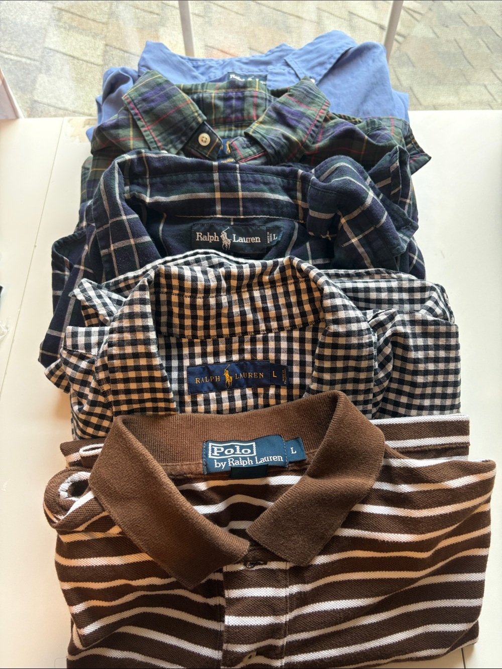 Ralph Lauren Men’s Shirt Bundle - White, Black, Blue, Green, Brown